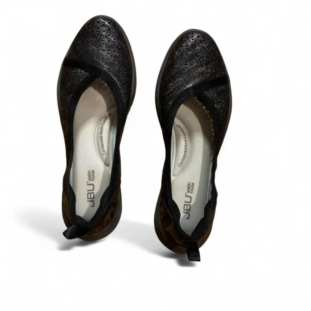 Hi black leather‎ ballet flats